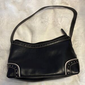 Tommy Hilfiger Black and White Shoulder Bag
